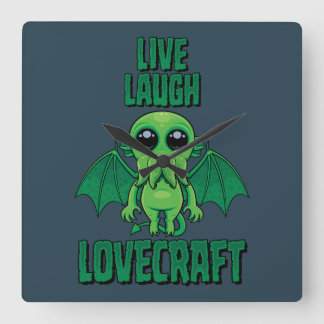 Live Laugh Lovecraft Cute Cthulhu Square Wall Clock