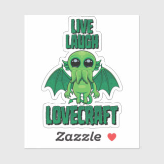 Live Laugh Lovecraft Cute Cthulhu Sticker