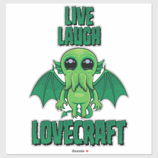 Live Laugh Lovecraft Cute Cthulhu Sticker