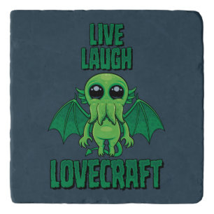 Live Laugh Lovecraft Cute Cthulhu Trivet