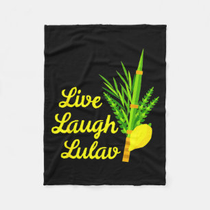 Live Laugh Lulav Etrog Happy Sukkot Jewish Sukkah  Fleece Blanket