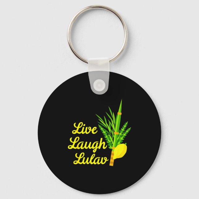 Live Laugh Lulav Etrog Happy Sukkot Jewish Sukkah  Keychain (Front)