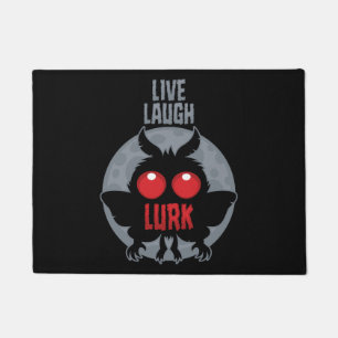 Live Laugh Lurk Mothman Cryptid Doormat