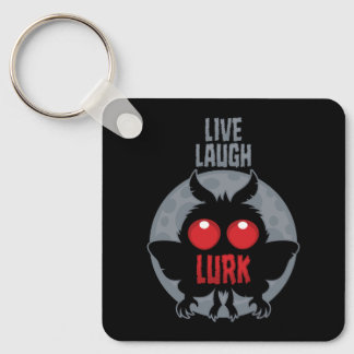 Live Laugh Lurk Mothman Cryptid Keychain