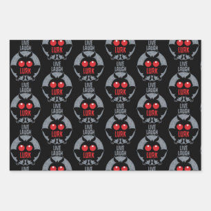 Live Laugh Lurk Mothman Cryptid Wrapping Paper Sheets