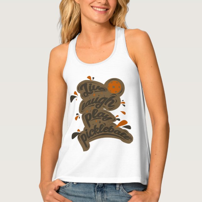 Live Laugh Play Pickleball Tank Top (Front)