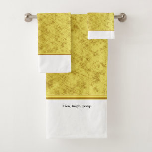 Live, laugh, poop. bath towel set