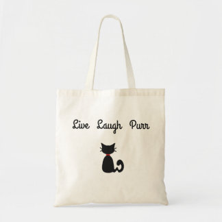 live laugh purr tote bag