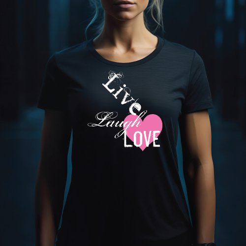 Live Laugh Quote Typography T_Shirt