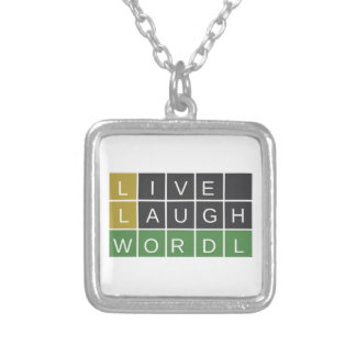 Live laugh Wordle Silver Plated Necklace