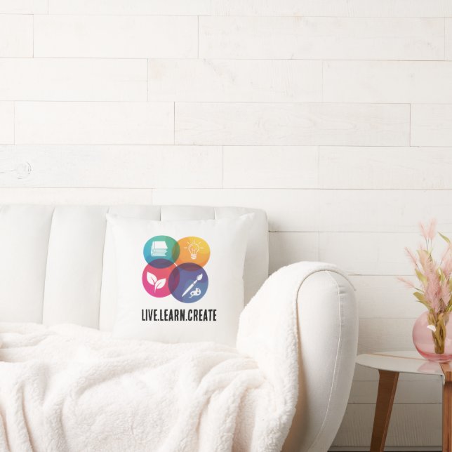 Live.Learn.Create Throw Pillow (Couch)