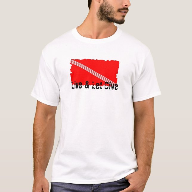Live & Let Dive Red T T-Shirt (Front)