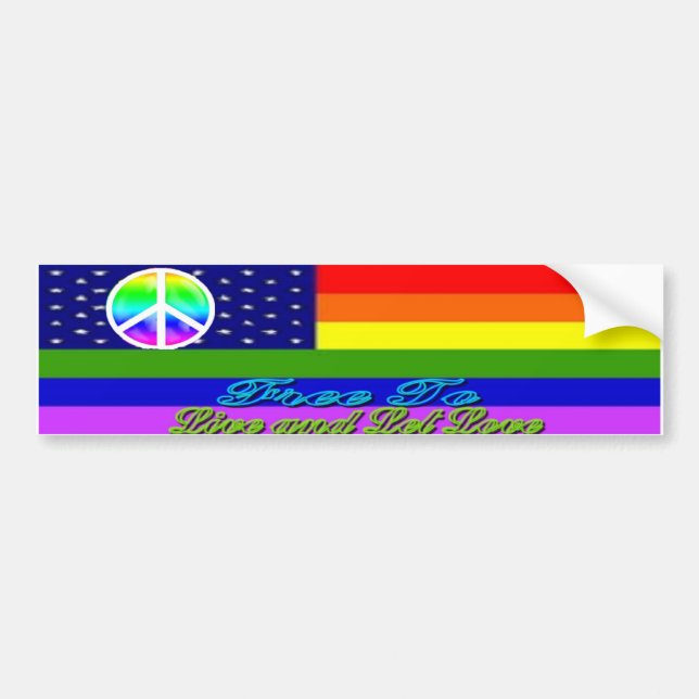 Live & Let Love Rainbow Peace Sticker (Front)