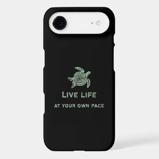 Live Life at Your Own Pace Green Turtle IPhone  17 Air Case