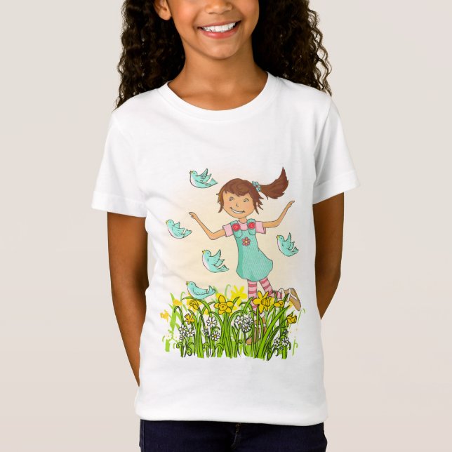 Live life have fun! spring girl t-shirt aqua peach (Front)