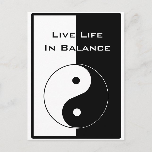 Live Life in Balance Postcard (Front)
