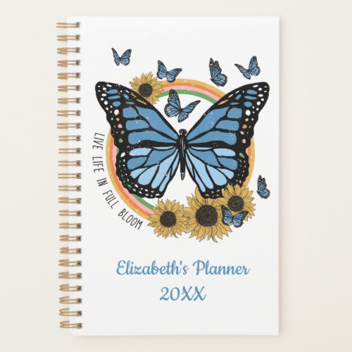 Live Life in Full Bloom Butterfly Sunflowers Year Planner