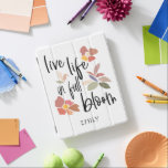 Live Life in Full Bloom Motivational Quote iPad Smart Cover<br><div class="desc">An uplifting message with this modern design with simplistic leaves and florals in a mix of pretty pastel colors and elegant black typography Live Life In Full Bloom on a white background which can be changed to another if you so wish. Easily personalise with your name.</div>