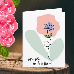 Live Life in Full Bloom Wildflower Abstract Blank Card