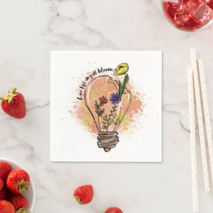 live life in full bloom Wildflower Quote  Napkins