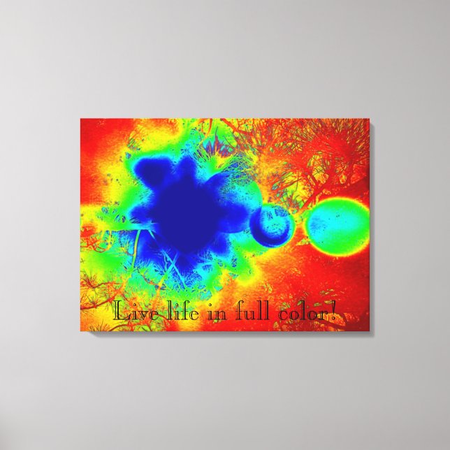 Live Life in Full Color Abstract Canvas Wall Art (Front)