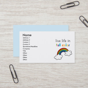 live life in full color business card