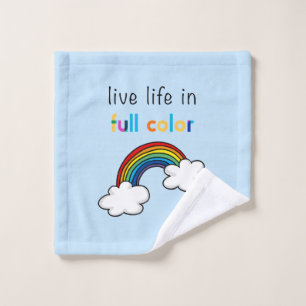 Live Life in Full Color Rainbow Bath Towel Set