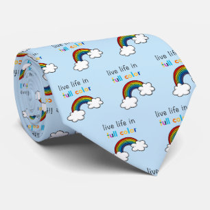 Live Life in Full Color Rainbow Neck Tie