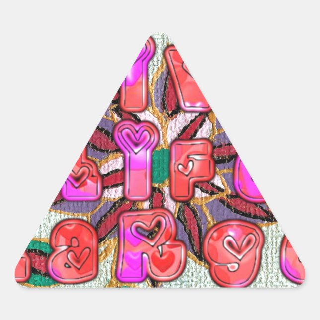 "Live Life Large" Art Print Triangle Sticker (Front)