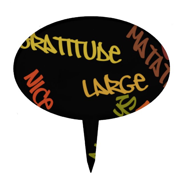 Live Life Large Word Art Print Cake Topper (Front)