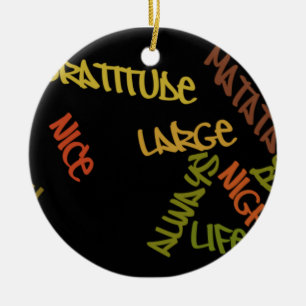 Live Life Large Word Art Print Ceramic Ornament