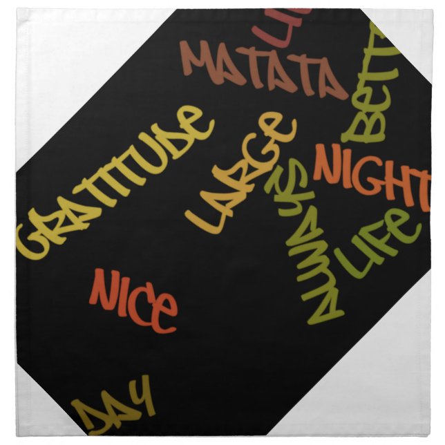 Live Life Large Word Art Print Cloth Napkin (Front)