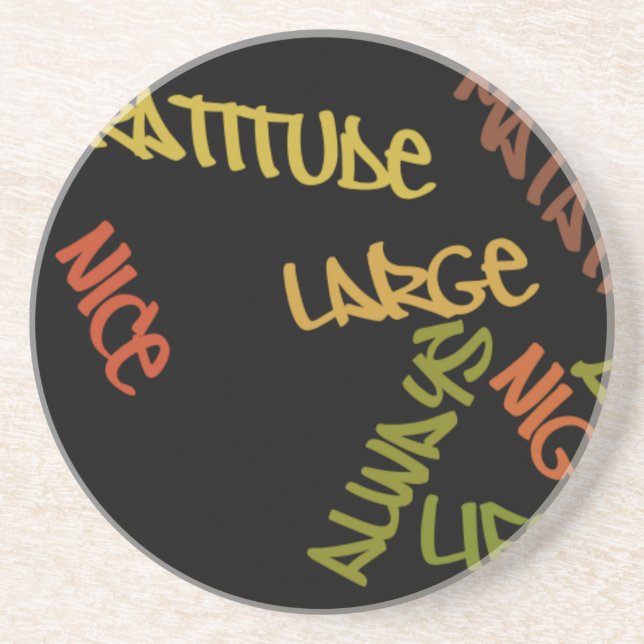 Live Life Large Word Art Print Coaster (Front)