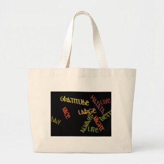 Live Life Large Word Art Print Large Tote Bag