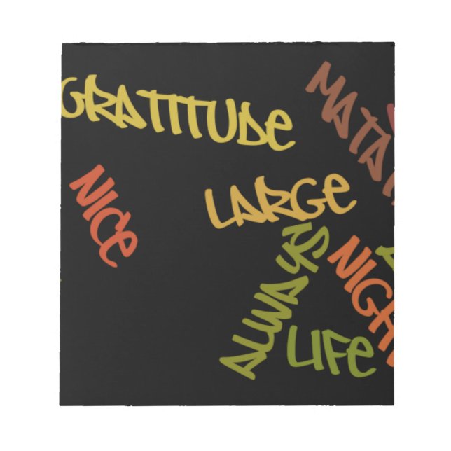 Live Life Large Word Art Print Notepad (Front)