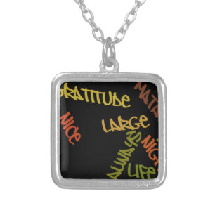 Live Life Large Word Art Print Silver Plated Necklace
