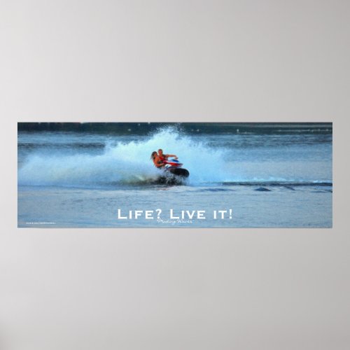 Live Life Motivational Jet_ski Summer Sports Art Poster