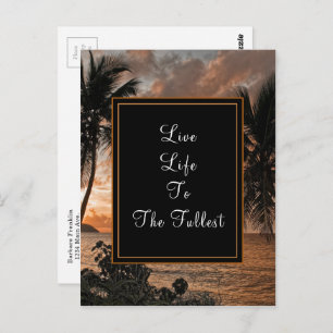 Live Life To Fullest Tropical Beach Personalize Postcard