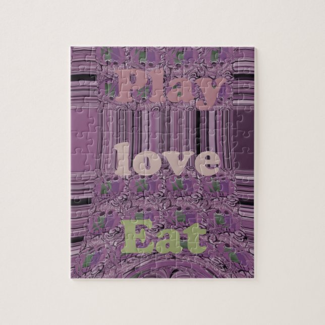 Live Life to the Fullest: Eat, Love, Play Design Jigsaw Puzzle (Vertical)