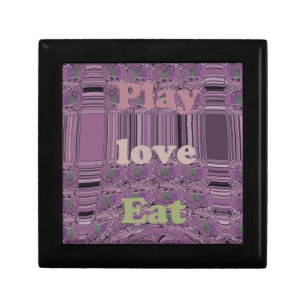 Live Life to the Fullest: Eat, Love, Play Design Keepsake Box