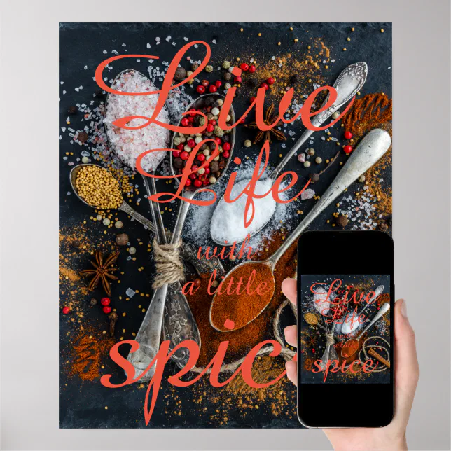 Live life with a little spice Inspirational Poster Zazzle