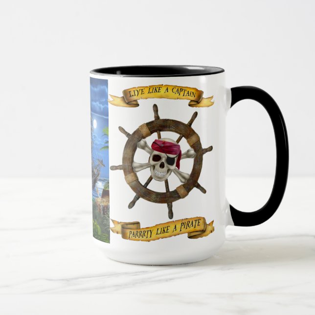 LIVE LIKE A CAPTAIN  PARTY LIKE A PIRATE MUG (Right)