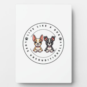Live Like a Dog Love Unconditionally Plaque