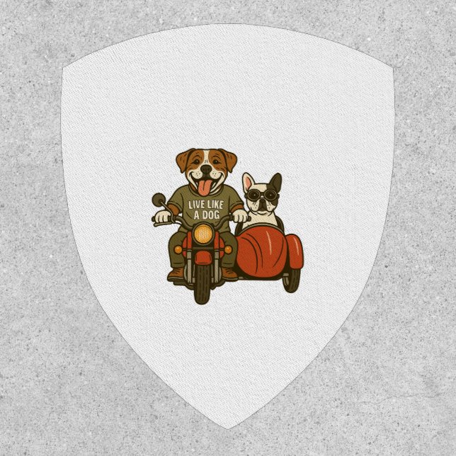 Live Like a Dog Motorcycle Patch (Front)