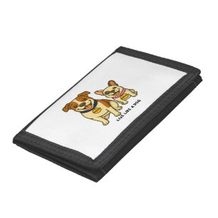Live Like a Dog Mozzie and Marlow Tri-fold Wallet