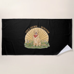Live Like a Dog Stay Pawsitive (2)  Beach Towel
