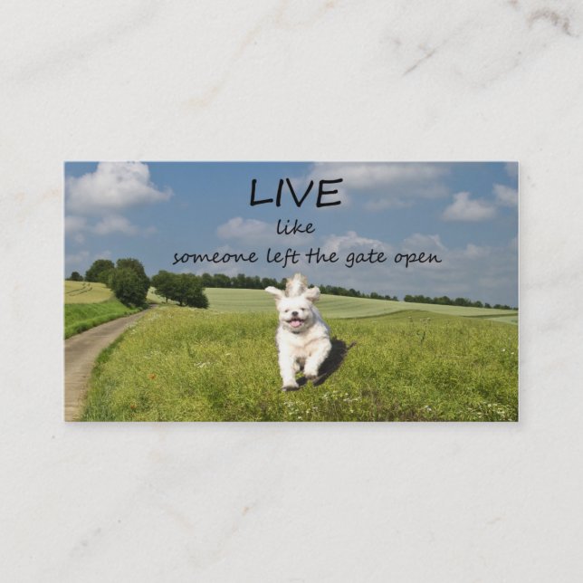 Live Like Someone Left the Gate Open Business Card (Front)