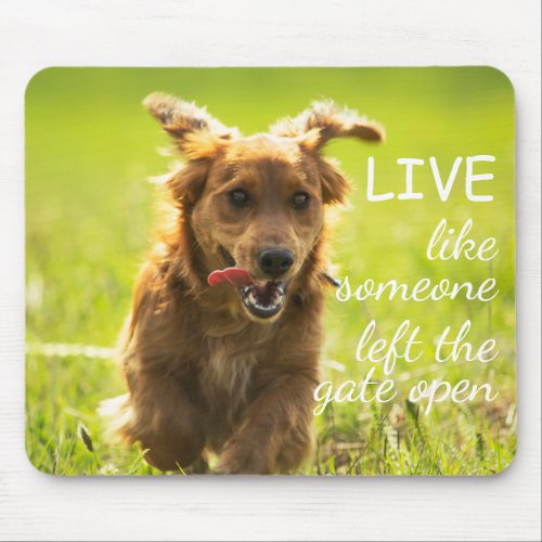Live Like Someone Left the Gate Open Dachshund Mouse Pad