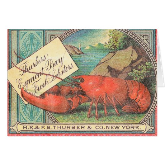 Live Lobster - Vintage Food Crate Label (Front Horizontal)