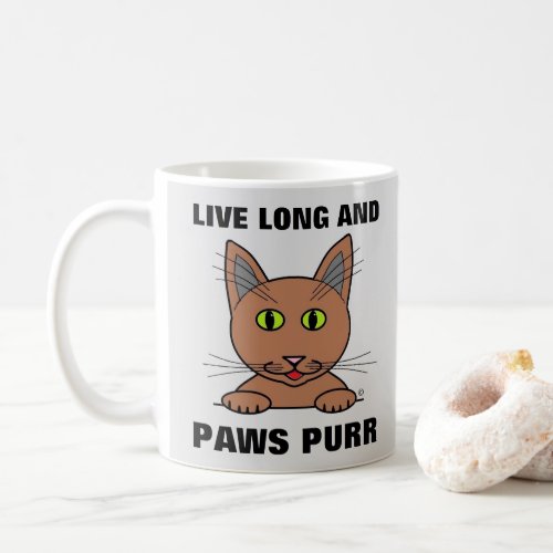Live Long and Paws Purr Funny Cat Coffee Mug